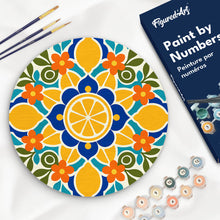 Carica l'immagine nel visualizzatore di Gallery, Dipingere con i numeri - Dipingere con i Numeri su Disco di Legno - Mandala e agrumi Figured'Art
