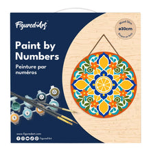 Carica l'immagine nel visualizzatore di Gallery, Dipingere con i numeri - Dipingere con i Numeri su Disco di Legno - Mandala e agrumi