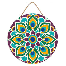 Carica l'immagine nel visualizzatore di Gallery, Dipingere con i numeri - Dipingere con i Numeri su Disco di Legno - Mandala occhio di pavone