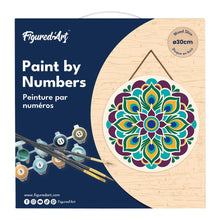 Carica l'immagine nel visualizzatore di Gallery, Dipingere con i numeri - Dipingere con i Numeri su Disco di Legno - Mandala occhio di pavone
