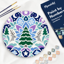 Carica l'immagine nel visualizzatore di Gallery, Dipingere con i numeri - Dipingere con i Numeri su Disco di Legno - Mandala natalizio Figured'Art