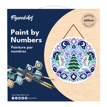 Carica l'immagine nel visualizzatore di Gallery, Dipingere con i numeri - Dipingere con i Numeri su Disco di Legno - Mandala natalizio