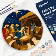 Carica l'immagine nel visualizzatore di Gallery, Dipingere con i numeri - Dipingere con i Numeri su Disco di Legno - Presepe di Natale Figured'Art