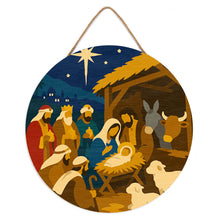 Carica l'immagine nel visualizzatore di Gallery, Dipingere con i numeri - Dipingere con i Numeri su Disco di Legno - Presepe di Natale