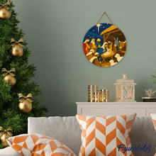 Carica l'immagine nel visualizzatore di Gallery, Dipingere con i numeri - Dipingere con i Numeri su Disco di Legno - Presepe di Natale