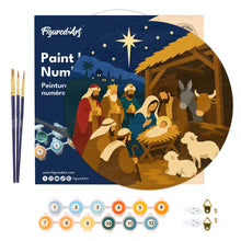 Carica l'immagine nel visualizzatore di Gallery, Dipingere con i numeri - Dipingere con i Numeri su Disco di Legno - Presepe di Natale