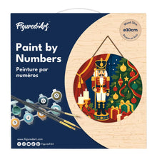 Carica l'immagine nel visualizzatore di Gallery, Dipingere con i numeri - Dipingere con i Numeri su Disco di Legno - Schiaccianoci di Natale