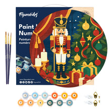 Carica l'immagine nel visualizzatore di Gallery, Dipingere con i numeri - Dipingere con i Numeri su Disco di Legno - Schiaccianoci di Natale