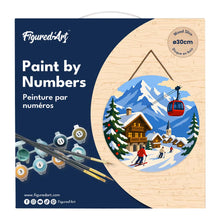 Carica l'immagine nel visualizzatore di Gallery, Dipingere con i numeri - Dipingere con i Numeri su Disco di Legno - Vacanze invernali sulle Alpi