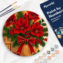 Carica l'immagine nel visualizzatore di Gallery, Dipingere con i numeri - Dipingere con i Numeri su Disco di Legno - Stelle di Natale Figured'Art