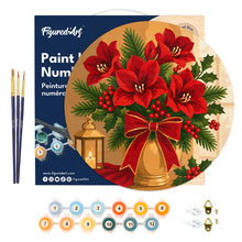 Carica l'immagine nel visualizzatore di Gallery, Dipingere con i numeri - Dipingere con i Numeri su Disco di Legno - Stelle di Natale