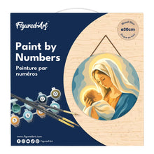Carica l'immagine nel visualizzatore di Gallery, Dipingere con i numeri - Dipingere con i Numeri su Disco di Legno - L’abbraccio di Maria