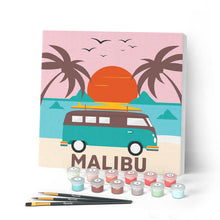 Carica l'immagine nel visualizzatore di Gallery, Mini Kit da Dipingere con i Numeri 20x20cm con cornice Malibu