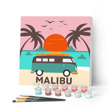 Carica l'immagine nel visualizzatore di Gallery, Mini Kit da Dipingere con i Numeri 20x20cm con cornice Malibu