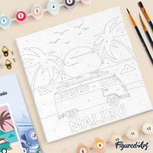 Carica l'immagine nel visualizzatore di Gallery, Mini Kit da Dipingere con i Numeri 20x20cm con cornice Malibu