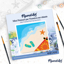 Carica l'immagine nel visualizzatore di Gallery, Mini Kit da Dipingere con i Numeri 20x20cm con cornice In spiaggia