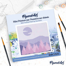 Carica l'immagine nel visualizzatore di Gallery, Mini Kit da Dipingere con i Numeri 20x20cm con cornice Foresta di abeti