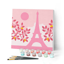 Carica l'immagine nel visualizzatore di Gallery, Mini Kit da Dipingere con i Numeri 20x20cm con cornice Il sole su Parigi