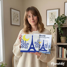 Carica l'immagine nel visualizzatore di Gallery, Mini Kit da Dipingere con i Numeri 20x20cm con cornice Parigi sotto la luna
