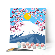 Carica l'immagine nel visualizzatore di Gallery, Mini Kit da Dipingere con i Numeri 20x20cm con cornice Monte Fuji