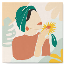 Carica l'immagine nel visualizzatore di Gallery, Mini Kit da Dipingere con i Numeri 20x20cm con cornice Donna con turbante verde