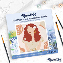 Carica l'immagine nel visualizzatore di Gallery, Mini Kit da Dipingere con i Numeri 20x20cm con cornice Fiore tra i capelli