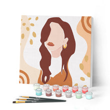 Carica l'immagine nel visualizzatore di Gallery, Mini Kit da Dipingere con i Numeri 20x20cm con cornice Donna pensierosa