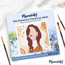 Carica l'immagine nel visualizzatore di Gallery, Mini Kit da Dipingere con i Numeri 20x20cm con cornice Donna pensierosa
