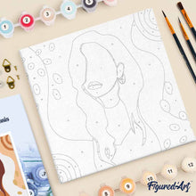 Carica l'immagine nel visualizzatore di Gallery, Mini Kit da Dipingere con i Numeri 20x20cm con cornice Donna pensierosa