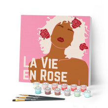 Carica l'immagine nel visualizzatore di Gallery, Mini Kit da Dipingere con i Numeri 20x20cm con cornice Vita in rosa