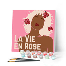 Carica l'immagine nel visualizzatore di Gallery, Mini Kit da Dipingere con i Numeri 20x20cm con cornice Vita in rosa