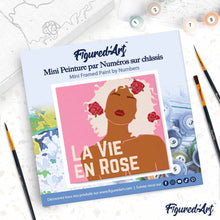 Carica l'immagine nel visualizzatore di Gallery, Mini Kit da Dipingere con i Numeri 20x20cm con cornice Vita in rosa