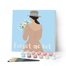 Carica l'immagine nel visualizzatore di Gallery, Mini Kit da Dipingere con i Numeri 20x20cm con cornice Non ti scordar di mé