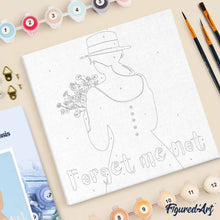 Carica l'immagine nel visualizzatore di Gallery, Mini Kit da Dipingere con i Numeri 20x20cm con cornice Non ti scordar di mé