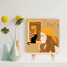 Carica l'immagine nel visualizzatore di Gallery, Mini Kit da Dipingere con i Numeri 20x20cm con cornice Guardando dalla finestra
