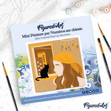Carica l'immagine nel visualizzatore di Gallery, Mini Kit da Dipingere con i Numeri 20x20cm con cornice Guardando dalla finestra