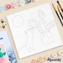 Carica l'immagine nel visualizzatore di Gallery, Mini Kit da Dipingere con i Numeri 20x20cm con cornice Micietto sotto al sole