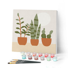 Carica l'immagine nel visualizzatore di Gallery, Mini Kit da Dipingere con i Numeri 20x20cm con cornice Succulente