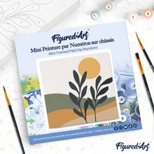 Carica l'immagine nel visualizzatore di Gallery, Mini Kit da Dipingere con i Numeri 20x20cm con cornice Paesaggio e pianta