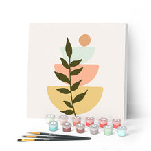 Carica l'immagine nel visualizzatore di Gallery, Mini Kit da Dipingere con i Numeri 20x20cm con cornice Felce 2