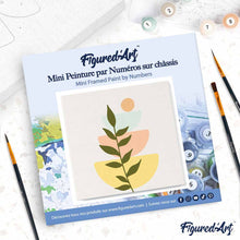 Carica l'immagine nel visualizzatore di Gallery, Mini Kit da Dipingere con i Numeri 20x20cm con cornice Felce 2