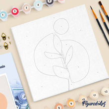 Carica l'immagine nel visualizzatore di Gallery, Mini Kit da Dipingere con i Numeri 20x20cm con cornice Felce 3