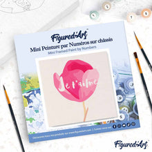 Carica l'immagine nel visualizzatore di Gallery, Mini Kit da Dipingere con i Numeri 20x20cm con cornice Je T'aime