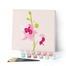 Carica l'immagine nel visualizzatore di Gallery, Mini Kit da Dipingere con i Numeri 20x20cm con cornice Orchidea