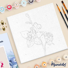 Carica l'immagine nel visualizzatore di Gallery, Mini Kit da Dipingere con i Numeri 20x20cm con cornice Orchidea