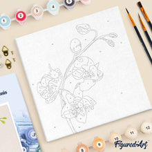 Carica l'immagine nel visualizzatore di Gallery, Mini Kit da Dipingere con i Numeri 20x20cm con cornice Ramo di Orchidea 2