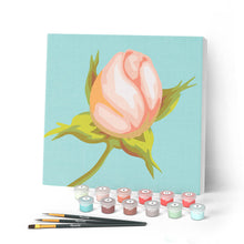 Carica l'immagine nel visualizzatore di Gallery, Mini Kit da Dipingere con i Numeri 20x20cm con cornice Bocciolo