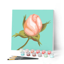 Carica l'immagine nel visualizzatore di Gallery, Mini Kit da Dipingere con i Numeri 20x20cm con cornice Bocciolo
