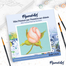 Carica l'immagine nel visualizzatore di Gallery, Mini Kit da Dipingere con i Numeri 20x20cm con cornice Bocciolo