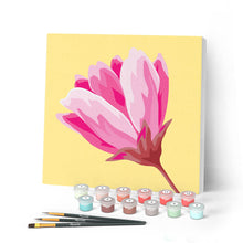 Carica l'immagine nel visualizzatore di Gallery, Mini Kit da Dipingere con i Numeri 20x20cm con cornice Fiore rosa